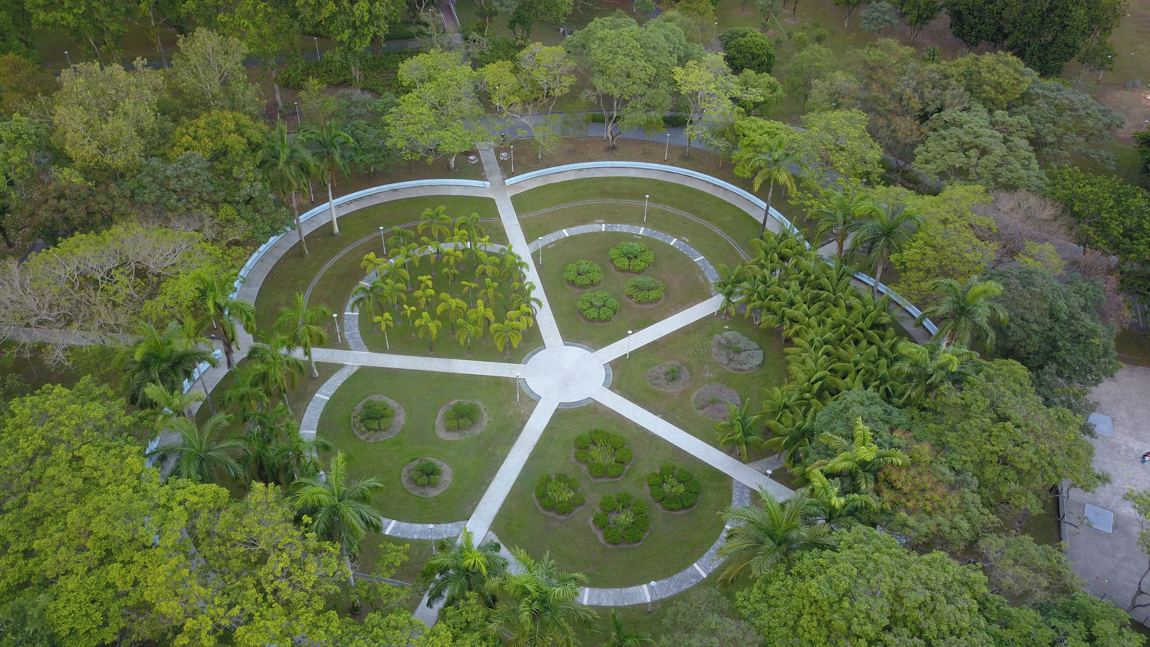 A park as seen from above