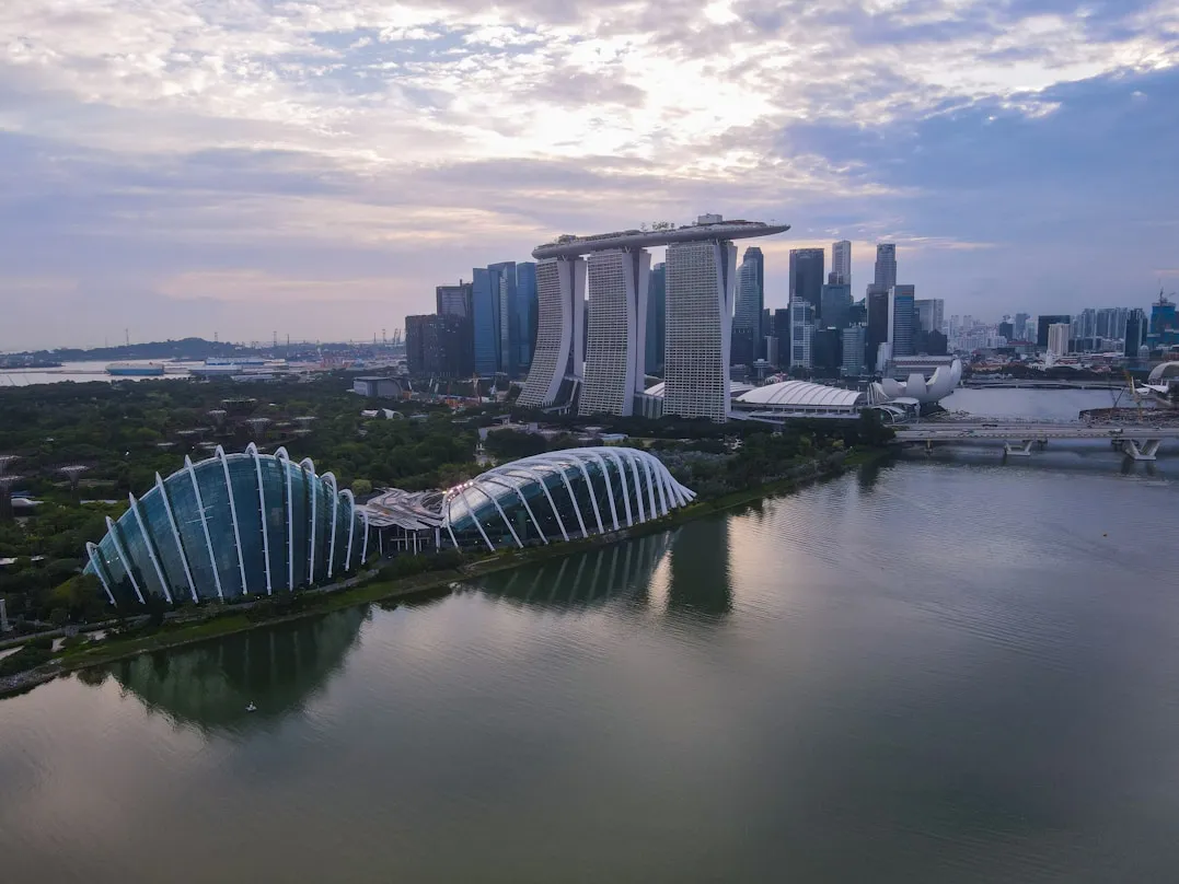Singapore as seen from a drone